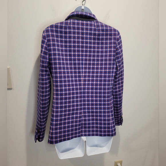 J Crew Regent Womens Size 4 In Bright Colored Plaid Print One Button Blazer - Picture 5 of 7